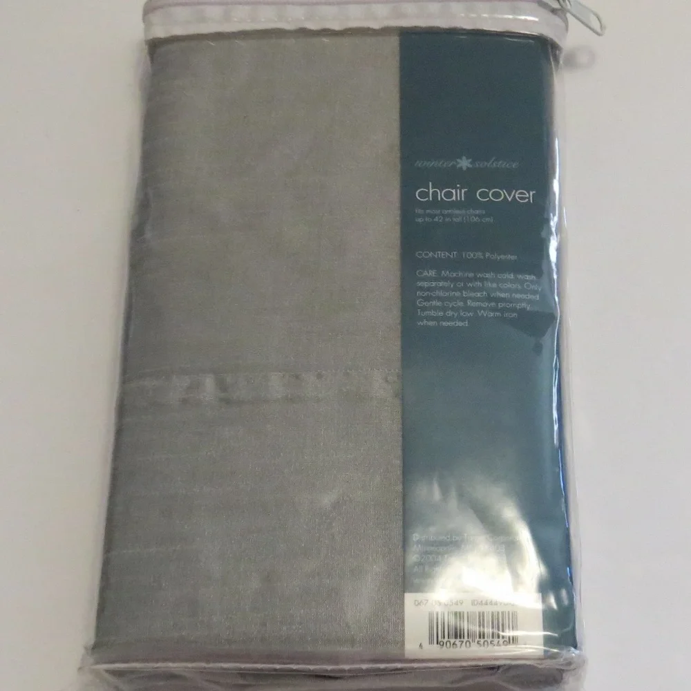 Fabric Armless Chair Cover Silver Fits up to 42